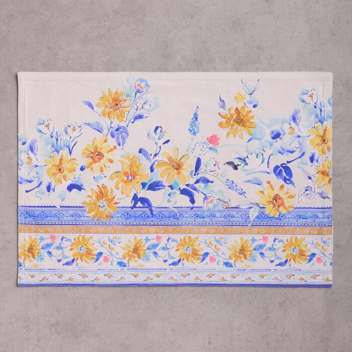 Серветки Maison d&39Hermine зі 100 бавовни, набір з 4 шт. , декоративні серветки, пасхальні серветки, які можна прати, для свят, вечерь, весни, літа (33 см x 48 см) (012 - Girassol)