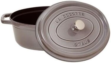 Чавунна жаровня/кокот STAUB, овальна 6,7 л, (29 см, графітово-сіра)
