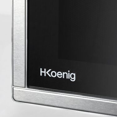 Мікрохвильова піч H.Koenig 2-в-1, гриль, 25 л, поворотний стіл 27 см, 10 рівнів приготування до 1000 Вт, розморожування, комбіноване приготування, РК-екран (VIO7)