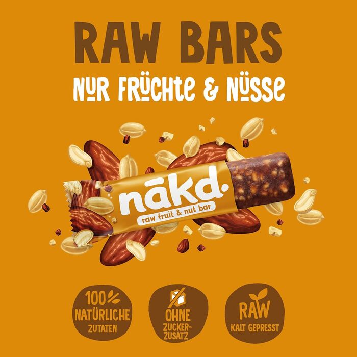 Батончики из фруктов и орехов 18 x 35 г арахис Nakd