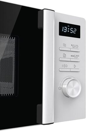 Мікрохвильова піч Gorenje MO20A3WH / 20 л / 800 Вт / AquaClean / AutoMenu / Сенсорне керування / LED дисплей / Функція розморожування / 5 рівнів потужності / Блокування від дітей / Електронна / Біла