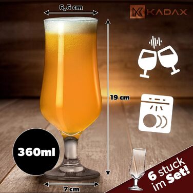Набор бокалов для пива 6 шт 360 мл KADAX