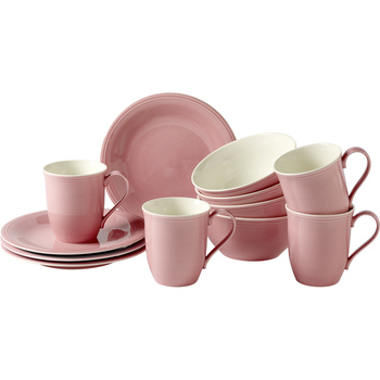 Набір посуду для сніданку рожевий, 12 предметів, Color Loop Vivo Villeroy & Boch
