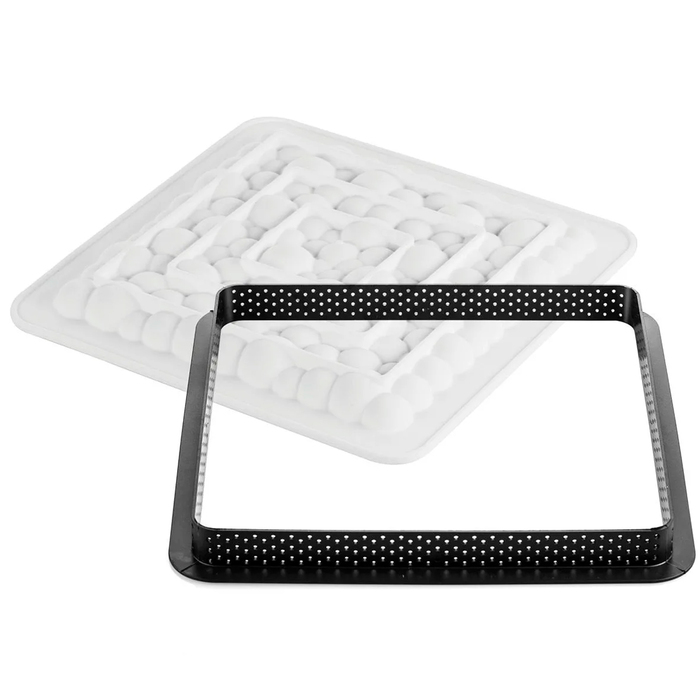 KIT TARTE RING BUBBLE 200x200 MM Набір силіконових форм 175x175 мм + кільце