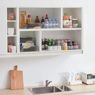 Набір органайзерів для холодильника Lifewit 8 шт. , контейнер для зберігання контейнера для зберігання холодильника Прозорий контейнер для зберігання Коробки-органайзери для кухонної морозильної камери, стільниця комори, без бісфенолу А 8 шт.