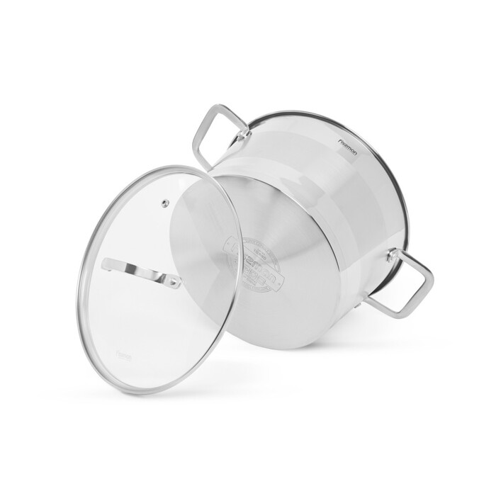 Каструля Fissman TIERNO 20x11,5 см / 3,1л зі скляною кришкою нержавіюча сталь (5495)