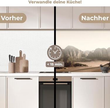 Кухонний фартух 60x80 см Самоклеючий захисний щиток для кухонної стіни Кухонний фартух Кухонні фасади Кухонні фартухи Кухонна стіна Вода - Пейзаж - (Природа - Пісок, 60 x 250 см)