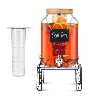 Диспенсер для напоїв скляний 7,6 л MallCreaty