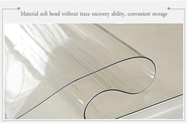 Прозорий захисний чохол для скатертини Ever Fairy, 2,0 мм, ПВХ-килимок для кухні, їдальні, дерев&39яних меблів, захисний чохол (60 x 110 см) (прозорий прямокутний 2 мм, 160 x 80 см (прямокутний))