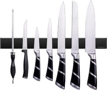 Магнитный держатель для ножей 40 см черный  Vialex
