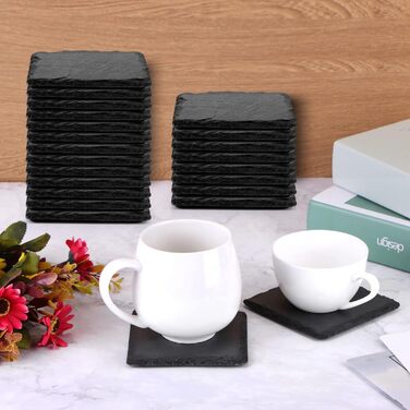 Набір квадратних підставок із натурального сланцю 60 шт AFOROEOA