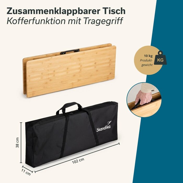 Складний стіл для кемпінгу 100 x 72 x 70 см Skandika