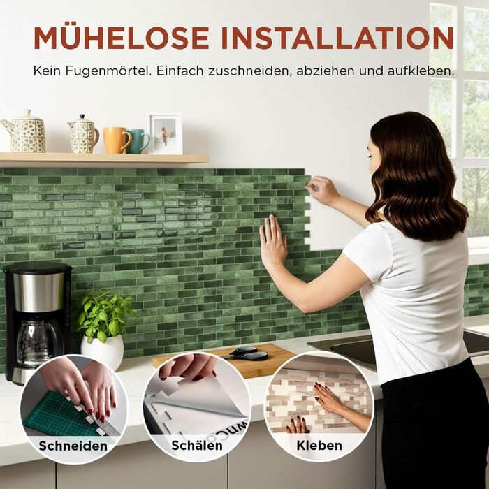 Самоклеящиеся премиальные наклейки для кухни 30 х 30 см TRADEDOWNCO PEEL & STICK TILES