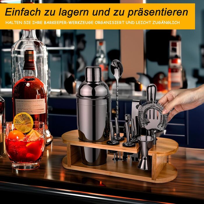 Профессиональный набор для коктейлей с подставкой 12 предметов Jeebuu