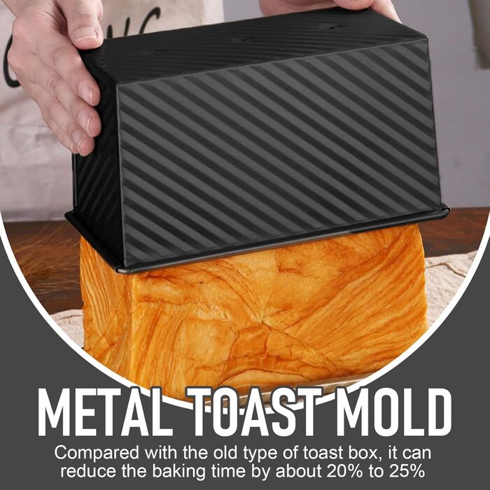 Форма для випікання тостів з кришкою 19,2x10,2x11,5 см чорна