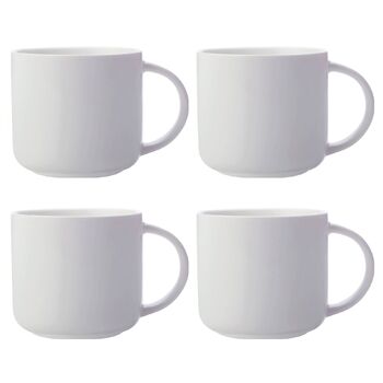 Набор из 4 кружек 0,45 л, белые WHITE BASICS Maxwell & Williams