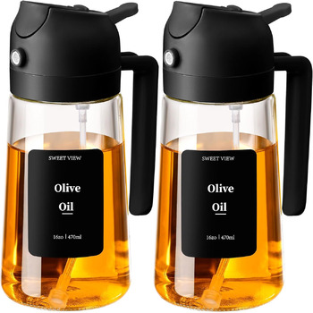 Дозатор та розпилювач олії 470 мл 2-в-1, набір 2 предмети, чорний SWEET VIEW