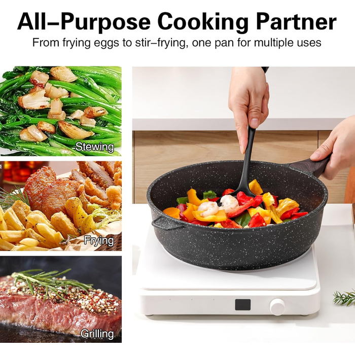 Сковорода с антипригарным покрытием и крышкой 30 см Kordisen