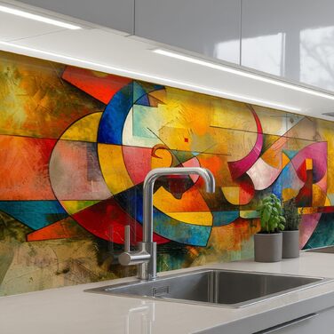 Кухонний фартух 60x80 см Самоклеючий настінний захисний екран для кухні Кухонний фартух Кухонні фасади Кухонні фартухи Кухонна стіна Вода - Пейзаж - (Мистецтво - Абстрактне, 80 x 150 см)