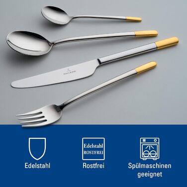 Набір столових приборів на 12 персон, 113 предметів, часткова позолота Ella Villeroy & Boch