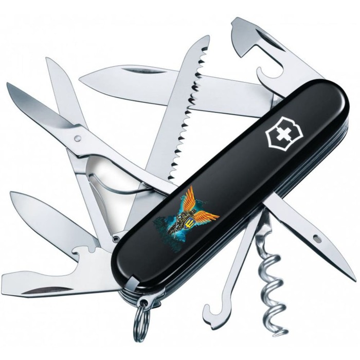 Ніж Victorinox Huntsman Ukraine 91мм/15функ/чорн /Ангел ЗСУ