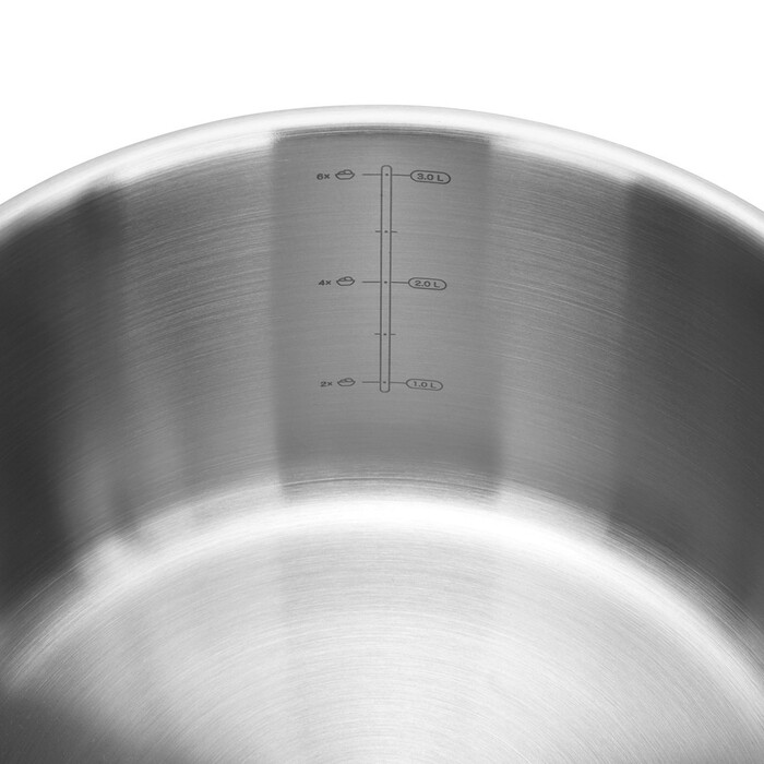 Каструля Fissman PREMIUM ONE 20x11 см / 3,1 л зі скляною кришкою нержавіюча сталь (15091)