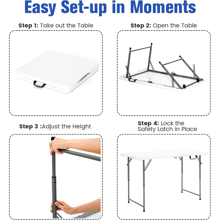 Складной кемпинговый стол 120 х 60 см KOMFOTTEU