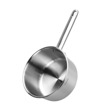 Ковш Fissman MASTER CHEF 18х10 см/2,3 л со стеклянной крышкой нержавеющая сталь (15095)