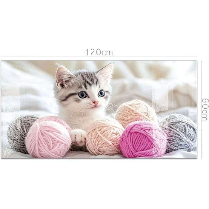 Кухонний фартух timalo зі скляним виглядом Акрилове скло 2 мм Бризкозахисна стіна для плити, скляний фартух, акрилові скляні стінові панелі, захисна панель для фартуха Бетонно-блакитно-сірий (120x60 см, 241- Коти)