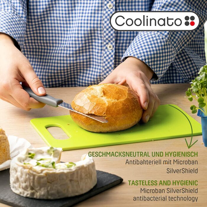 Набір обробних дощок Coolinato, 3 шт., різні розміри, антибактеріальні дошки з жолобком для збору соку, 3 кольори для гігієнічного розділення продуктів (набір 6 шт. кольорових - 24,5x14,5 см)