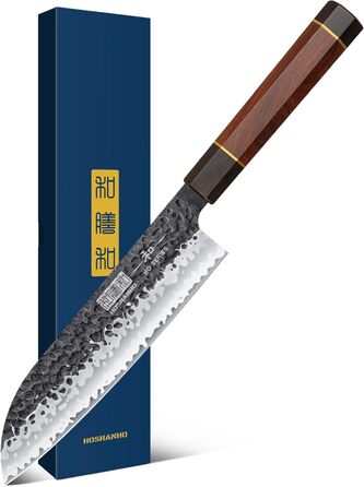 Кухонний ніж ручного кування, лезо 18 см HOSHANHO Santoku