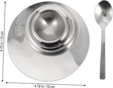 Підставка для яєць 12 см з ложкою, нержавіюча сталь Toyvian