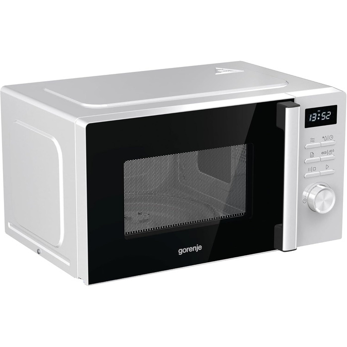 Мікрохвильова піч Gorenje MO20A3WH / 20 л / 800 Вт / AquaClean / AutoMenu / Сенсорне керування / LED дисплей / Функція розморожування / 5 рівнів потужності / Блокування від дітей / Електронна / Біла
