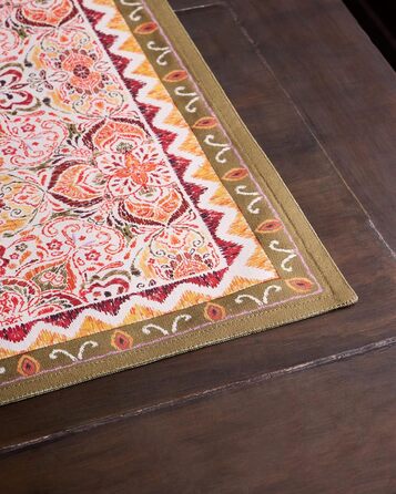 Бавовняні килимки для серветок, набір з 4 шт. , декоративні килимки для серветок, пасхальні килимки, що миються, для свят, вечерь, весни, літа (33 см x 48 см) (27 - Дамаск), 39Hermine 100