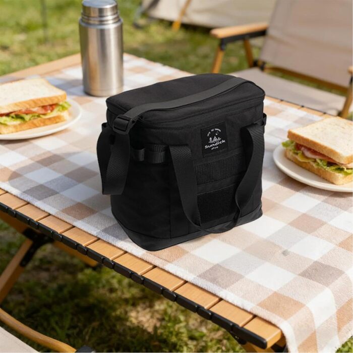 Дорожня сумка, сумка-реклама, зручна, багатофункціональна, термосумка для гарячої та холодної їжі, ідеально підходить для каякінгу, пікніків, офісних поїздок, кемпінгу, чорна
