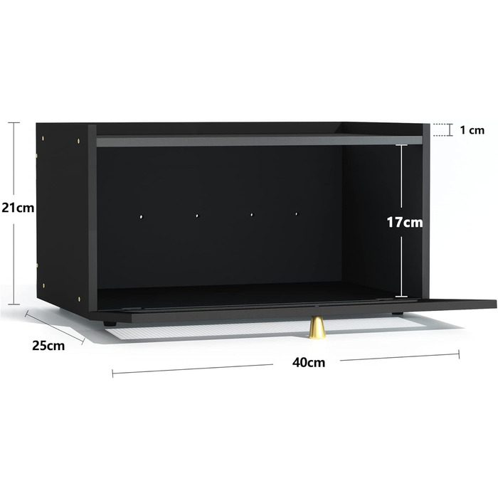Бамбуковая хлебница 40 x 25 x 21 см черный AINILE
