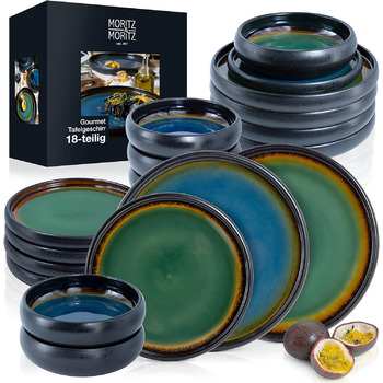 Набір посуду з кераміки Moritz & Moritz SOLID з 18 предметів 6 персон набір посуду з 6 обідніх, маленьких, глибоких тарілок набір посуду з 18 предметів