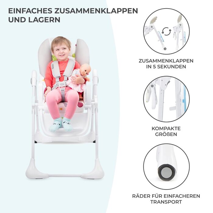 Дитячий стільчик для годування з перших місяців життя YUMMY kk Kinderkraft