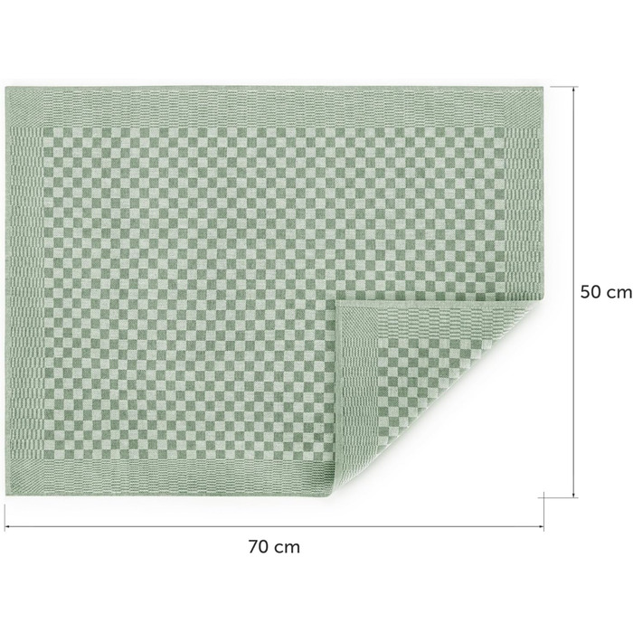 Кухонні рушники бавовняні 50 x 70 см, набір 5 предметів, зелені Blumtal