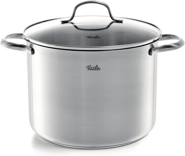 Набір посуду Fissler San Francisco/Нержавіюча сталь, 4 предмети, каструлі зі скляними кришками, індукційна (3 каструлі для приготування, 1 каструля для тушкування)