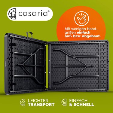 Садовий стіл 183x76 см антрацитовий Casaria