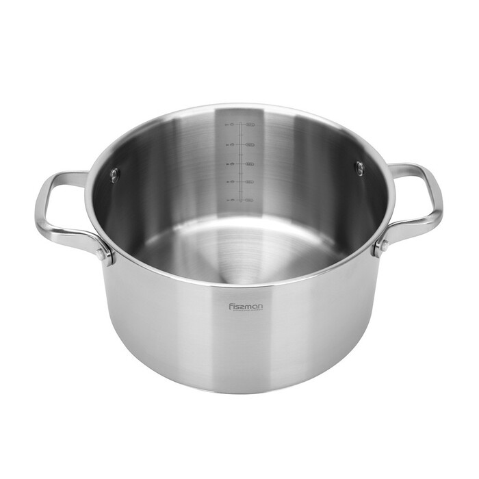 Кастрюля Fissman MASTER CHEF 24x13 см/5,4 л со стеклянной крышкой нержавеющая сталь (15097)
