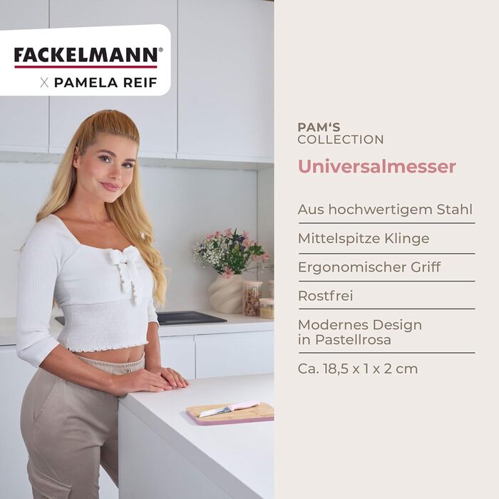 Универсальный нож 18,5 см, розовый Pamela Reif Fackelmann