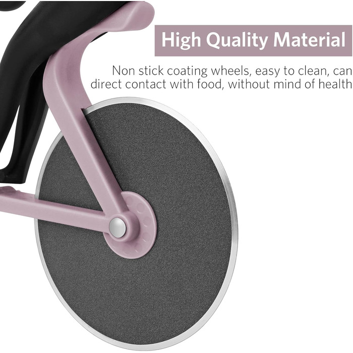 Резак для пиццы в виде велосипедиста с подставкой, лиловый KUONIIY