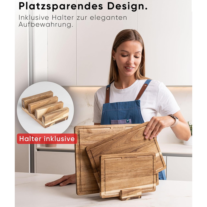 Набір обробних дощок з натурального акацієвого дерева 3 шт Deco haus