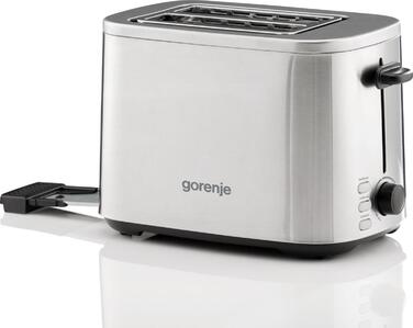 Gorenje Тостер 800Вт, підігрів, розморожування, пластик, сріблястий