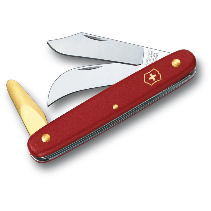 Садовый нож Victorinox Окулировка-обрезка 3 100мм/3funk/красный коврик (блистер)
