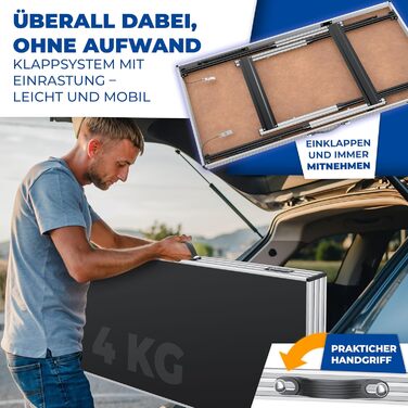 Комплект із 3 столів для кемпінгу 100 х 60 см KESSER