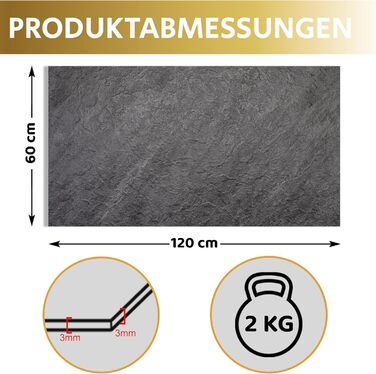 Стінові панелі AS Country Stone під мармур 60x120 см ПВХ-облицювання стіни з пластикових панелей для кухні, ванної кімнати тощо Панель кухонного фартуха (4 шт., Darkstone)