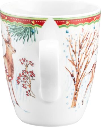 Рождественская кружка с ручкой 400 мл Олень с санками, фарфор Seltmann Weiden